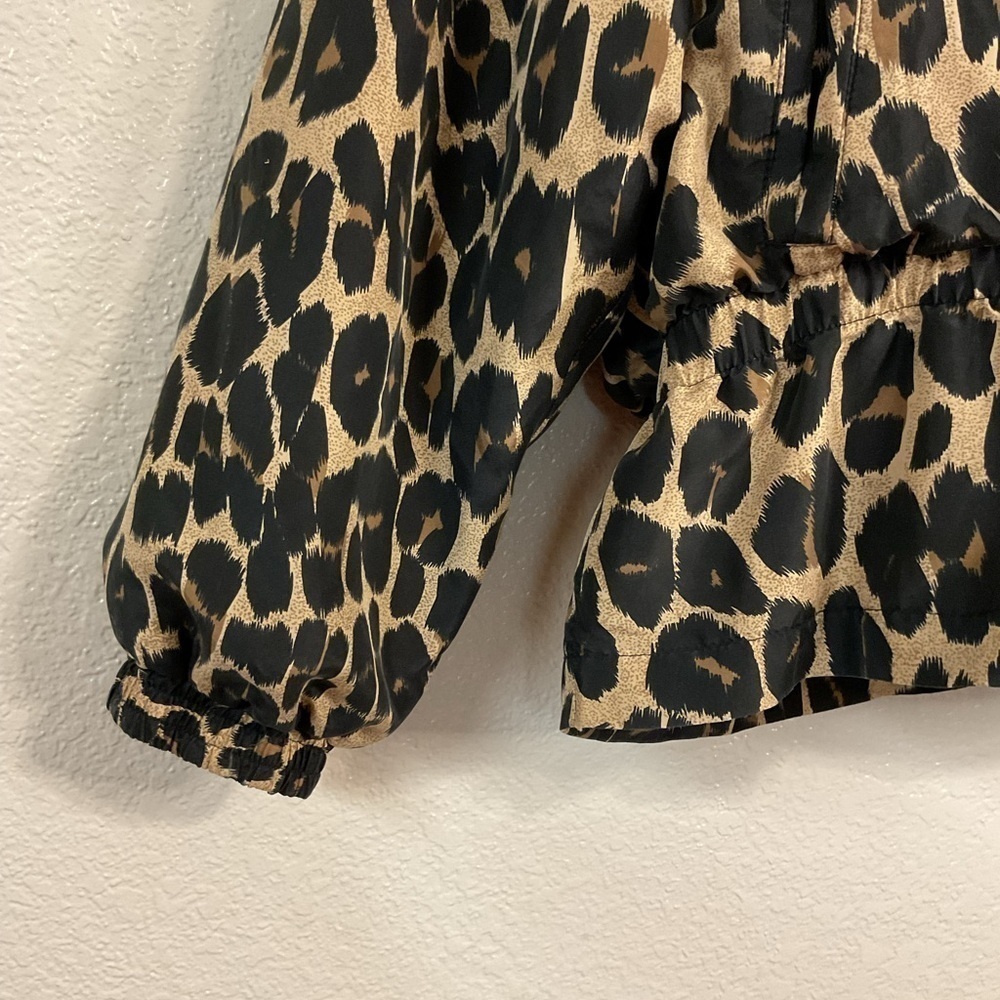 Vintage Petite Sophisticate Jacket Womens Leopard 100% Silk Zip up bomber jacket - Picture 8 of 10